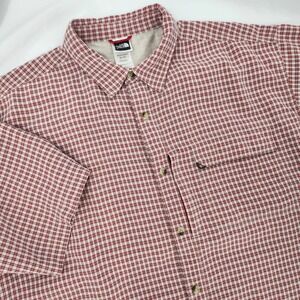 The North Face Red Plaid Short Sleeve Camp Shirt Mens XL Hiking Outdoor Travel